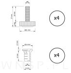 Regulator, stopka meblowa M6 X 20 mm z mufą wbijaną  M6 - 2