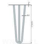 Noga stalowa z pręta 12 mm, typ Hairpin, czarne 50 cm - 4
