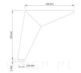 Noga meblowa Gwiazda 13,5 cm, w kolorze miedzi - 2