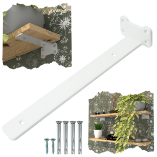 Nowoczesny wspornik do półki meblowej 310 mm, biały