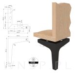 Noga meblowa trójkąt czarny mat 17 cm - 3