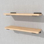 Zestaw 2 półek ściennych w dekorze dębu 500 x 200 x 18 mm, ze wspornikami montażowymi - 4