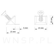 Stabilizator ściany tylnej, z wkrętem 3,5 x 20 mm - 2