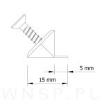 Stabilizator ściany tylnej, z wkrętem 3,5 x 20 mm - 4