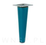 Noga bukowa prosta, stożek 15 cm turkusowa z blachą montażową - 4