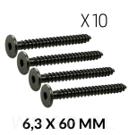 Wkręt HWI 6,3 X 60 mm, SW4, ocynk czarny - 8