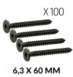 Wkręt HWI 6,3 X 60 mm, SW4, ocynk czarny - 9