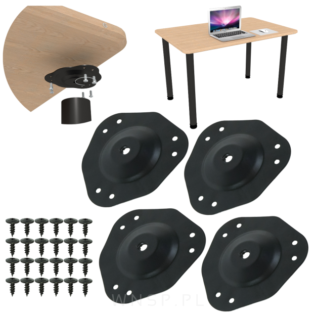 Zestaw naprawczy do nóg metalowych 710 mm z wkrętami