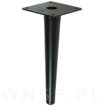 Noga stalowa stożek 25 cm, z blachą montażową, czarny mat - 4