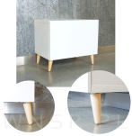4x Noga bukowa skośna UNIQ 8 CM z blachą montażową - 3