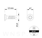 Wkręty hartowane stożkowe do drewna 3,5 X 13 mm - 2