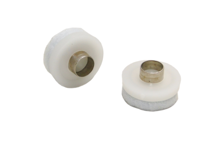 Ślizgacz z filcem i ringiem, 19 mm - biały