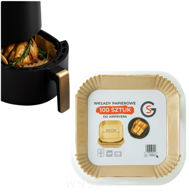 WKŁAD AIR FRYER OKRĄGŁY 20 CM PAPIER WKŁADY PAPIEROWE DO FRYTKOWNICY BEZTŁUSZCZOWEJ