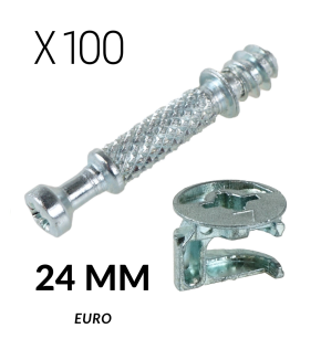 100 x Złącze meblowe mimośrodowe zaczep EURO 24