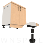 Zestaw 4x noga kuchenna regulowana 8,5-12,5 cm nóżka kuchenna 450 kg +klipy - 4