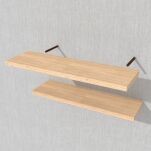 Zestaw 2 półek ściennych w dekorze dębu 500 x 200 x 18 mm, z niewidocznymi ramionami - 4
