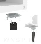 4x Noga bukowa prosta UNIQ 8 CM z blachą montażową - 7