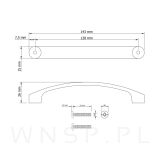 Uchwyt meblowy CLA 128 mm czarny - 2