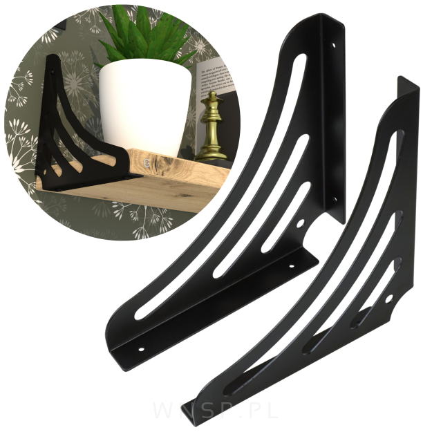 Nowoczesne wsporniki do półki ściennej, FLEX 200 x 200 mm
