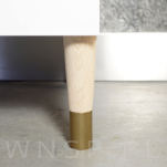 Nóżka dębowa prosta stożek 25 cm surowa, z nakładką antico - 6