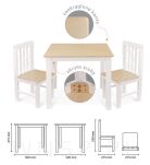 Zestaw dziecięcy, stolik + 2 krzesełka, gwiazdki, naturalny - 2