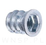 M6 X 17 mm - Mufa wkręcana z kołnierzem do drewna - 6