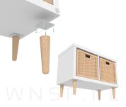 4X Noga bukowa prosta UNIQ 35 CM z blachą montażową - 5