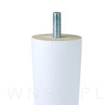 Noga bukowa prosta, stożek 20 cm, biała ze szpilką M8 x 25 mm - 4