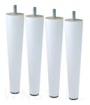 Noga bukowa prosta, stożek 20 cm, biała ze szpilką M8 x 25 mm - 8