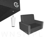 Noga bukowa prosta, stożek 20 cm, biała ze szpilką M8 x 25 mm - 6