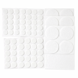 PODKŁADKI FILCOWE POD KRZESŁA, MEBLE, NOGI SAMOPRZYLEPNE ZESTAW 148 SZT BIAŁY FILC