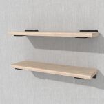 Zestaw 2 półek ściennych w dekorze jesion jasny 500 x 150 x 18 mm, ze wspornikami montażowymi - 4