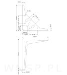 Noga meblowa szpilka typ V 18 CM czarny mat - 2