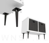 Noga stalowa stożek 10 cm, z blachą montażową, czarna matowa - 6