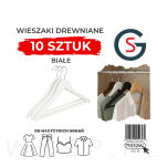 WIESZAK DREWNIANY BIAŁY NA UBRANIA ZESTAW  X10 WIESZAKI DREWNIANE - 3