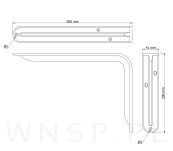 Wspornik do półki ściennej 300 x 200 mm, biały - 3