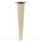 Noga bukowa prosta, stożek 30 cm surowa z blachą montażową - 4