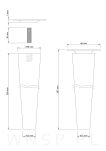 Noga bukowa prosta, stożek 30 cm surowa z blachą montażową - 2