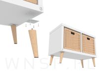 Noga bukowa skośna, stożek 8cm, lakierowana - 5