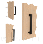 Uchwyt meblowy 192 mm Quadro, czarny, loft do szafki szuflady kuchennej - 5