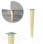 Noga bukowa prosta UNIQ 35 cm z blachą montażową, lakier bezbarwny - 4