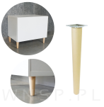 Noga bukowa prosta UNIQ 35 cm z blachą montażową, lakier bezbarwny - 6