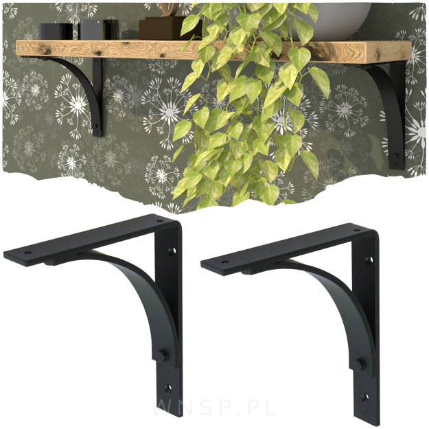 Wspornik do półki ściennej 2 sztuki 150 x 130 x 25 mm