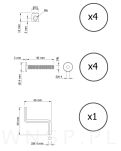 4x złącze do łóżka śruba młoteczkowa połączenie mebli M6/40 - 2