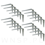 20x Wsporników do półki ściennej 125 x 100 mm, w kolorze srebrnym - 5