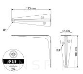 20x Wsporników do półki ściennej 125 x 100 mm, w kolorze srebrnym - 2
