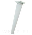 Noga meblowa bukowa skośna, 25 cm biała z blachą montażową - 4