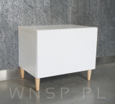 Noga bukowa prosta UNIQ 12 cm z blachą montażową, lakier bezbarwny - 7