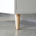 Noga bukowa prosta UNIQ 12 cm z blachą montażową, lakier bezbarwny - 5