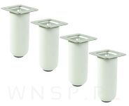 Nóżka bukowa biała 10 cm, walcowa 45 mm z blachą - 4